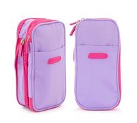 Starplast Estuches 1 Cremallera, Extensibles, Múltiples Bolsillos, Rectangular, Compacto, 3 Colores, para Estudiante Secundaria o Universidad - Morado