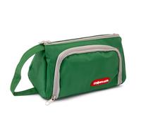 Starplast Estuches 2 Cremalleras, Triangular, Compacto, 19x10x8cm, con asa, Material Resistente, Poliéster, con Bolsillos, 3 Colores, para Estudiantes, Uso Escolar - Verde