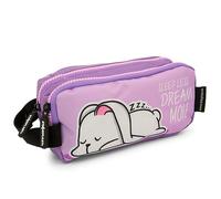 Starplast Estuches de diseños Escolares - 2 Compartimentos, Colgador, Tela Extra Resistente, Uso Escolar, Universidad - Conejo Dream