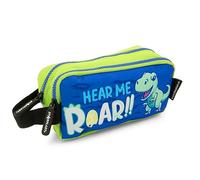 Starplast Estuches de diseños Escolares - 2 Compartimentos, Colgador, Tela Extra Resistente, Uso Escolar, Universidad - Dinosaurio