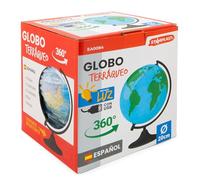 Starplast Globo Terráqueo - Con Luz USB, Soporte Metálico, Mapamundi, Educativo, Globo Girable, Decoración de Escritorio, Geografía, Español - 20 cm Diámetro