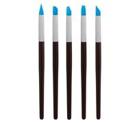 Starplast Juego 5 Pinceles para Modelar Punta Silicona Mediana y Grande, Set para paletar, Punta Flexible, Modelismo, Herramienta Escultura, Arcilla, Cerámica, acrílicas- Set 1