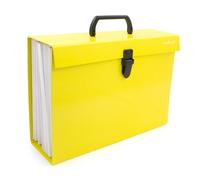Starplast Maletín clasificador acordeón, colores básicos, fuelle, A-Z, 1-31, 35,5x25,5x9,5 cm, documentos, asa, cierre clip, cartón forrado - AMARILLO