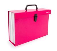 Starplast Maletín clasificador acordeón, colores básicos, fuelle, A-Z, 1-31, 35,5x25,5x9,5 cm, documentos, asa, cierre clip, cartón forrado - FUCSIA
