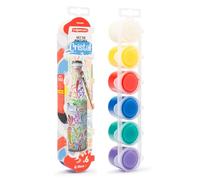 Starplast Pintura Cristal - 6x25ml, Colores Para Cristal, Juego de Pinturas, No Tóxicas, Botes, Tubos o Frascos de plástico, para manualidades, sobre lienzo y más.