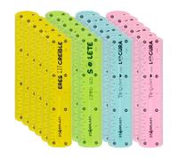 Starplast Regla Flexible 15cm - 4 colores, numeración resistente, frases motivacionales - Pack 24