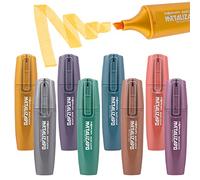 Starplast Set 8 Marcadores - Pack de 8 marcadores, 8 colores metalizados, punta bisel, para resaltar apuntes, subrayar en la escuela o la universidad