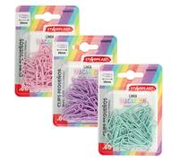 Starplast set pack clips pequeños y grandes - metálicos, color pastel, 28mm, 50 mm, accesorio, organización, escritorio hogar, oficina, escolar, azul, rosa, turquesa, ahorro, sujeción, documentos,
