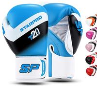 Starpro Niños Guantes de Boxeo de Cuero sintético para Entrenamiento Sparring de jóvenes en Muay Thai Kickboxing Fitness - Niños y Niñas - 4 oz 6 oz