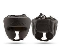 Starpro Protector de cabeza de boxeo, casco de combate de poliuretano negro mate para hombres y mujeres, ajuste ajustable, ligero, máxima protección contra impactos, MMA, Muay Thai y equipo de boxeo