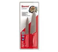 Starrett 2 Piece Professional Kitchen Chef Cuchillo Set 2 piece con una Rojo Mango (BKK-2R). Contents, 6" (150mm) Chef's Cuchillo and 8" (200mm) Chef's Cuchillo