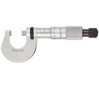 Starrett 232MRL Micrometro Exterior, Ratchet Stop, Lock Nut, 0-13 mm Rango, 0,01 mm Graduación, +/-0,002 mm Precisión