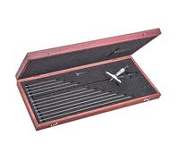 Starrett 445AZ-12RL - Medidor de profundidad de cerradura, tope de carraca, tuerca de bloqueo, tipo micrometro, rango de 0 - 12 cm, graduación de 0,001 pulgadas, base de 7,62 cm, 12 varillas, precisión de +/-0,0001 pulgadas