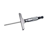 Starrett 445AZ-6RL - Medidor de profundidad de cerradura, tope de carraca, tuerca de bloqueo, tipo micrometro, rango de 0-6", graduación de 0,001", base de 7,62 cm, 6 varillas, precisión de +/-0,0001"
