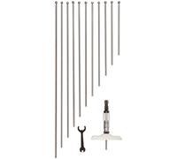 Starrett 445AZ-9RL - Medidor de profundidad de cerradura, tope de carraca, tuerca de bloqueo, tipo micrometro, rango de 0 - 9", graduación de 0,001", base de 7,62 cm, 9 varillas, precisión de +/-0,0001"