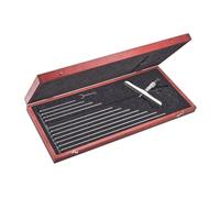 Starrett 445DZ-12RL - Medidor de profundidad de vernier, tope de carraca, tuerca de bloqueo, tipo micrometro, rango de 0 - 12 cm, graduación de 0,001 pulgadas, base de 6 pulgadas, 12 varillas, precisión de +/-0,0001 pulgadas