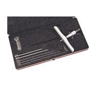 Starrett 445DZ-3RL - Medidor de profundidad de vernier, tope de trinquete, tuerca de bloqueo, tipo micrometro, rango de 0 - 3", graduación de 0,001", base de 6", 3 varillas, precisión de +/-0,0001"