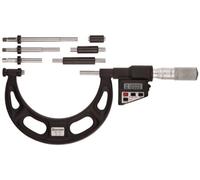 Starrett 714GFLZLCD Micrómetro de yunque intercambiable, dedal de fricción, tuerca de bloqueo, rango de 15,2 a 30,4 cm, graduación de 0,0001 pulgadas, precisión de +/-0,00025 pulgadas.