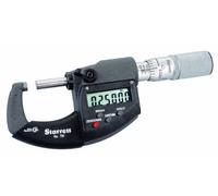 Starrett 795XFL-3 - Micrómetro de exterior con pantalla LCD, IP67, dedal de fricción, tuerca de bloqueo, carburo caras, rango de 5,08 cm, graduación de 0,0050 cm, precisión de +/-0,0001 pulgadas, salida RS-232