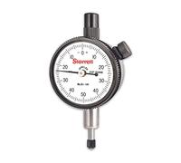 Starrett 81-141J- Indicador de dial, diámetro de la vástago de 0,94 cm, parte trasera de la abrazadera, esfera blanca, lectura de 0 a 50 mm, diámetro de la esfera, rango de 0 a 0,25 cm, graduación de 0,001 pulgadas.
