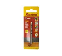 Starrett Brocas de punta dividida, acero HSS de alta velocidad, 2,5 x 57 mm, broca helicoidal KBAR025, para acero, hierro fundido, madera, materiales blandos, hierro