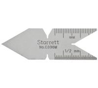 Starrett C398M - Calibre central estándar métrico de 60 grados, acabado cromado satinado