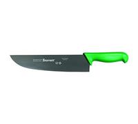 Starrett Cuchillos de cocina profesionales de acero inoxidable para chefs, perfil ancho y recto, 300 mm, mango verde