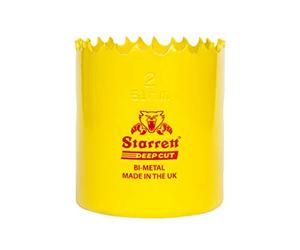 Starrett DCH0100 - Sierra perforadora de corte profundo bimetal de alto rendimiento con dientes HSS de cobalto adicionales, para metales, madera, hierro fundido, plástico de fibra de vidrio, 25 mm