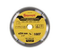 Starrett Hoja de sierra circular TCT de 254 mm para metal, 100 dientes, orificio de 16/19/25/30 mm