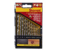 Starrett Juego de brocas de punta dividida, 13 piezas HSS de acero de alta velocidad KBK13, para acero, hierro fundido, madera, materiales blandos