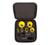 Starrett Kit de sierra perforadora bimetálica - 7 piezas KFC07021 Kit de cortador de agujeros de fontaneros de corte rápido con juego de cenadores - Compatible con Bosch Dewalt Hitachi Festool