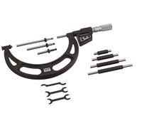 Starrett LCD Micrómetro de yunque intercambiable, dedal de fricción, tuerca de bloqueo, pulgadas, 2-6", 1