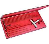 Starrett Medidor de profundidad Vernier 445DZ-9RL, tope de trinquete, tuerca de bloqueo, tipo micrómetro, rango de 0-9 pulgadas, graduación de 0.000 pulgadas, base de 6 pulgadas, 9 varillas, precisión