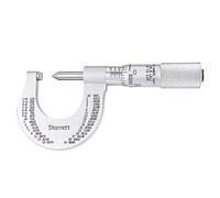 Starrett Micrómetro de rosca de tornillo 585BP, dedal liso, rango de 7-9 roscas/pulgada, graduación de 0.01 pulgadas, diámetro de paso de 1-2 pulgadas.