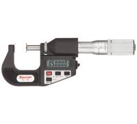 Starrett Micrómetro LCD tipo disco 756FL-1, dedal de fricción, tuerca de bloqueo, rango de 0-1 pulgada, graduación de 0.001 pulgadas