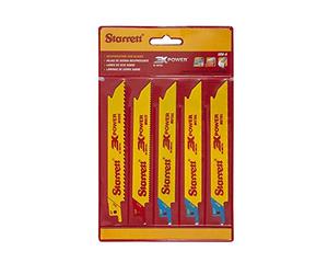 Starrett Paquete surtido de hojas de sierra alternante bimetálicas SB6-A - Corte de madera, metal y multiuso (5 hojas)
