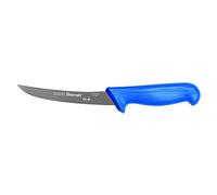 Starrett Professional Boning Knife - BKL106-6 Narrow Curved 6 Inch (150mm) Ultra Sharp Sanitized Steel Blade - Blue Handle Kitchen Chef's Knife (DV86101)