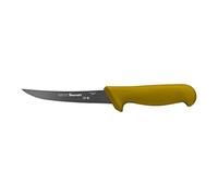 Starrett Professional Boning Knife - BKY106-5 Narrow Curved 5' (130mm) Ultra Sharp Sanitized Steel Blade - Yellow Handle Kitchen Chef's Knife (DV860572)
