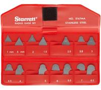 Starrett S167MAZRadius - Calibre para radios (sin soporte, 1 a 7 mm, aumento de 0,5 mm, 13 calibres)