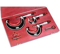 Starrett S226ARLZ226 Serie - Juego de micrometro exterior, tope de carraca, tuerca de bloqueo, rango de 0 - 3 pulgadas, graduación de 0,001 pulgadas