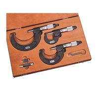 Starrett ST216AXRLZ - Juego de micrómetro digital para exterior, cierre de carraca, tuerca de bloqueo, caras de carburo, rango de 0 a 3 pulgadas, graduación de 0 cm