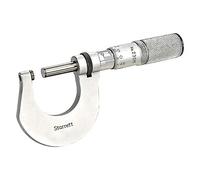 Starrett v230mxfl fuera micrómetro, fricción Dedal, contratuerca, carburo caras, rango de 0 - 25 mm, 0,001 mm graduación, -0.002 mm precisión