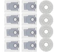 StarRing Juego de 12 almohadillas para trapeador Roborock QV 35A / QR 798 / QR 598 - Incluye 4 paños de fregona, 8 bolsas de polvo