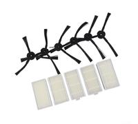 StarRing Kit de 11 filtros HEPA de cepillo lateral para Lidl para robot aspirador SilverCrest SSR 3000 A1, 5 filtros HEPA, 6 cepillos laterales