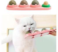 STARROAD-TIM Hierba Gatera para Gatos Aguacate para Gatos Bolas De Hierba Gatera Juguete De Hierba Gato Bolas Comestibles Rotatables (Rosa)