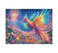 Starry Cisnes con Corazón de Alas Azules Rompecabezas 500 Piezas Cartón para Toda La Familia Plato Productos Pastorales Juego Compartir Estimulación Cognitiva Regalo Fin De Año Mejor Valorado 500 PCS