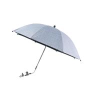 STARRY CITY Paraguas para cochecito de bebé con abrazadera universal ajustable, parasol a prueba de sol con clip UPF 50+, ideal para cochecitos (gris)