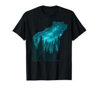 Starry Forest Bear Cosmic Night Landscape Nature Wildlife Camiseta