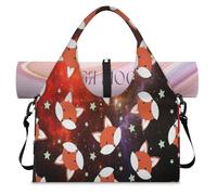 Starry Galaxy Night Sports - Bolsa de deporte con compartimento para zapatos, diseño de zorro y galaxia, bolsa de equipaje para gimnasio, yoga, viajes, color, L, Bolsa de viaje
