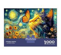 Starry Gato 1000 Pieza PuzzleFox Van Gogh Rompecabezas para Adultos Imposible Y Niños +14 Años Decoración Hogar52x38cm/1000pcs